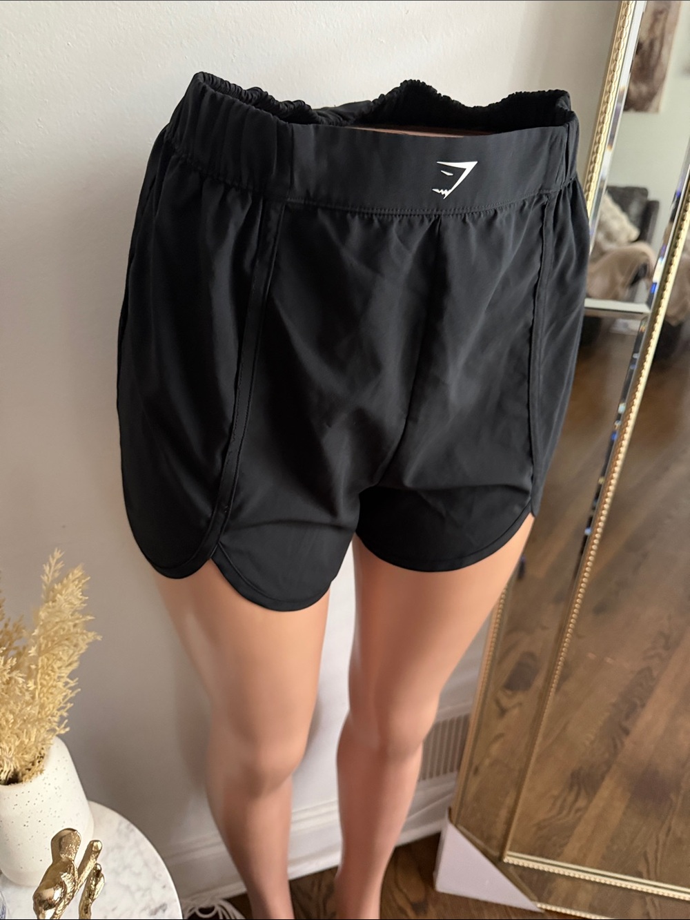 Gymshark Black Women's Running Shorts with Curved Hem - Picture 2 of 5